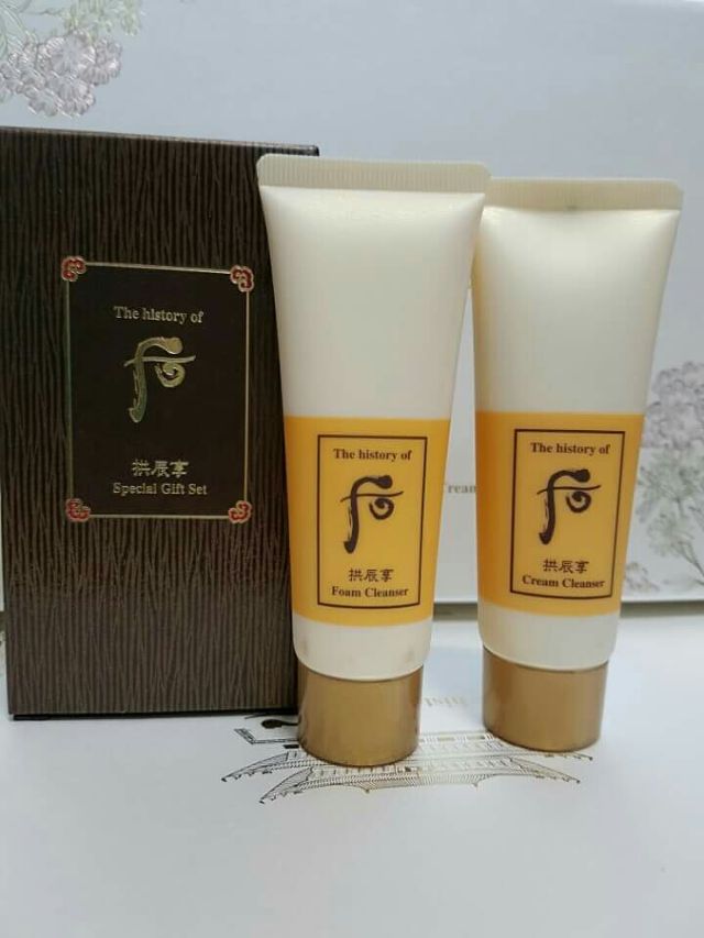 Set Sữa rữa mặt và Tẩy trang WHOO Vàng (40ml x 2)